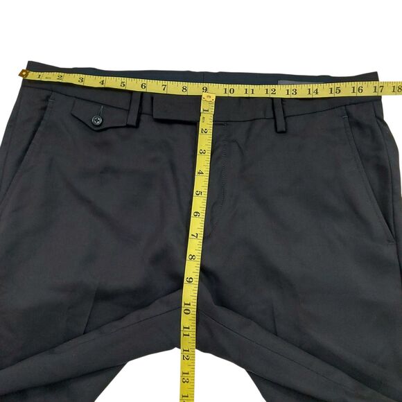 John Varvatos Pants Mens 34x30 Black Flat Front Straight Leg Wool Office Work - Picture 11 of 12
